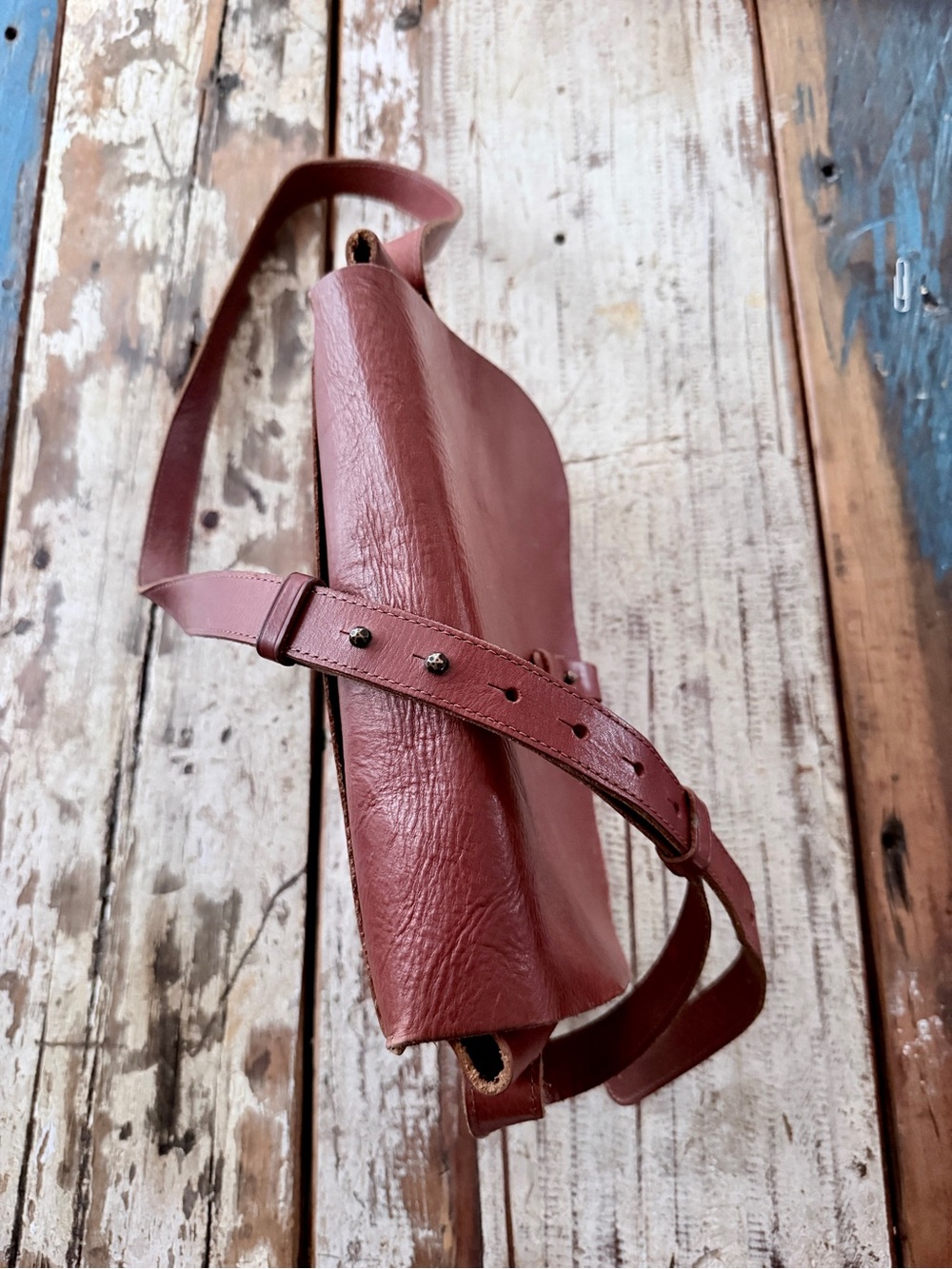 Lucky Brand Brown Leather Saddle Bag Crossbody Boho Purse - Picture 4 of 9